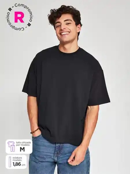 Index Polera Manga Corta Ebox Negro M SS25