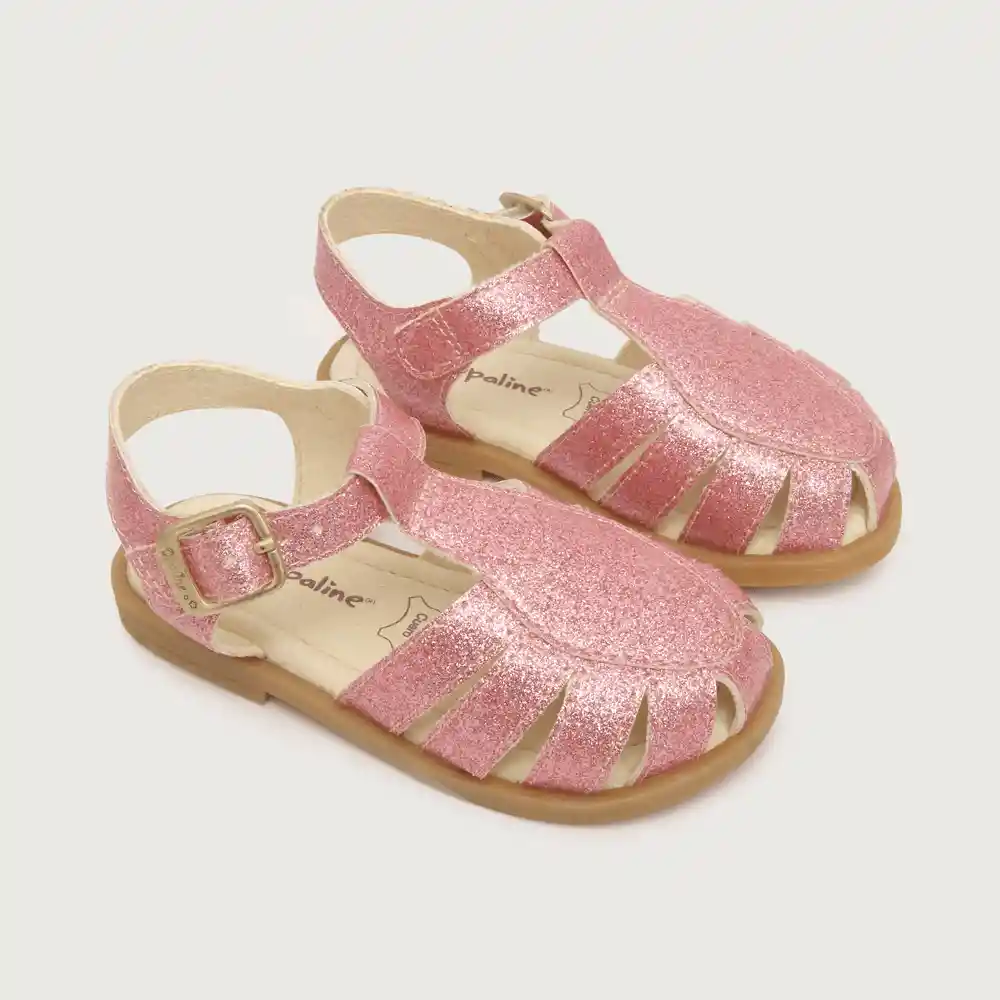 Sandalias De Vestir Brillos Para Niño Rosada Talla 24