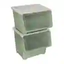 Caja Apilable de Plástico Con Ruedas 34 L Casaideas