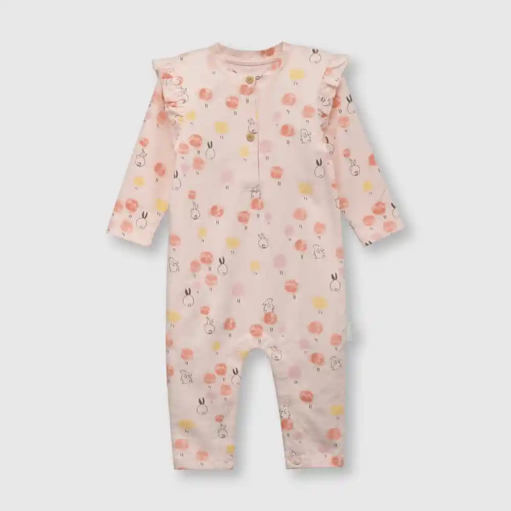 Enterizo De Bebe Niña Conejitos Rosado Talla 3/6m