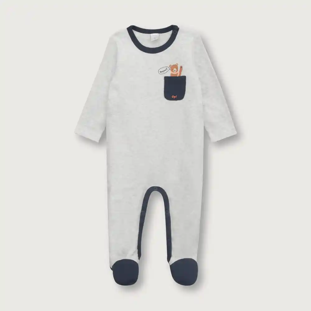 Osito De Bebé Niño Gris Talla 9m