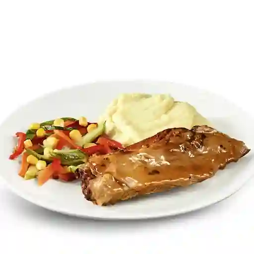 Pulpa De Cerdo Al Horno Con Postre