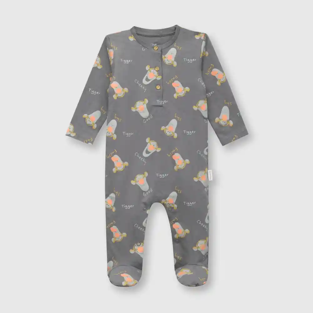 Vestido Osito Winnie Pooh Bebé Niño Gris Talla 6/9 Meses