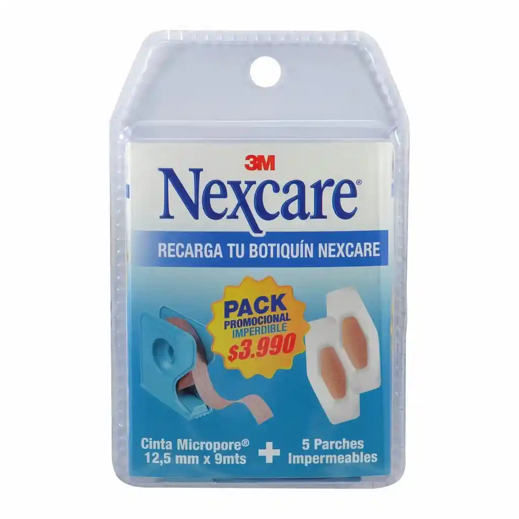Nexcare Pack Recarga Botiquin Cinta + Parches Un