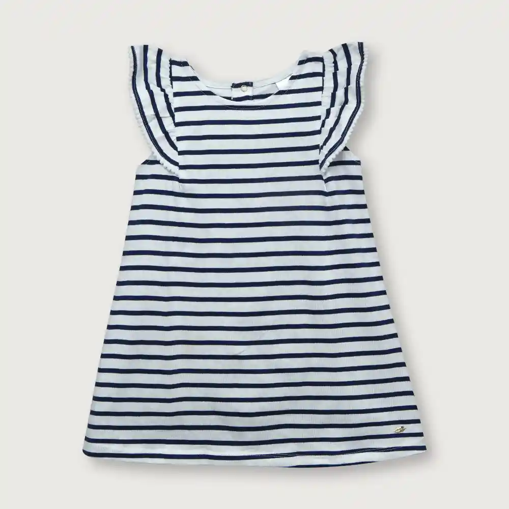 Vestido Manga Alita De Niña Navy Talla 9m
