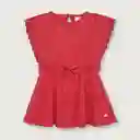 Vestido Detalle Broderie de Niña Rojo Talla 4A Opaline