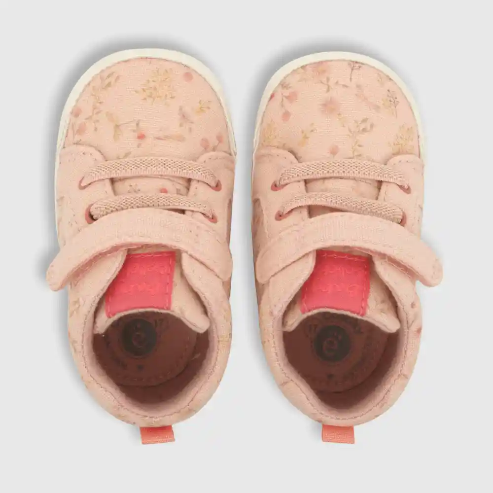 Zapatillas Floral De Niña Rosado Talla 15