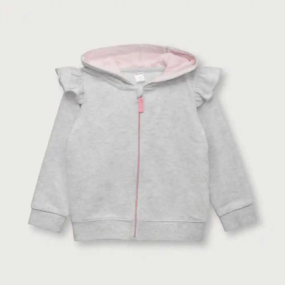 Polerón Con Vuelos Para Niña Gris Talla 12M Opaline