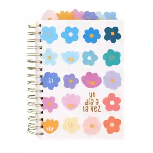 Cuaderno Con Divisiones y Diseño de Flores 15 x 21 cm