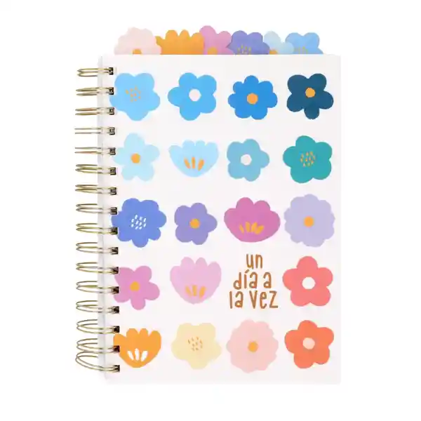 Cuaderno Con Divisiones y Diseño de Flores 15 x 21 cm