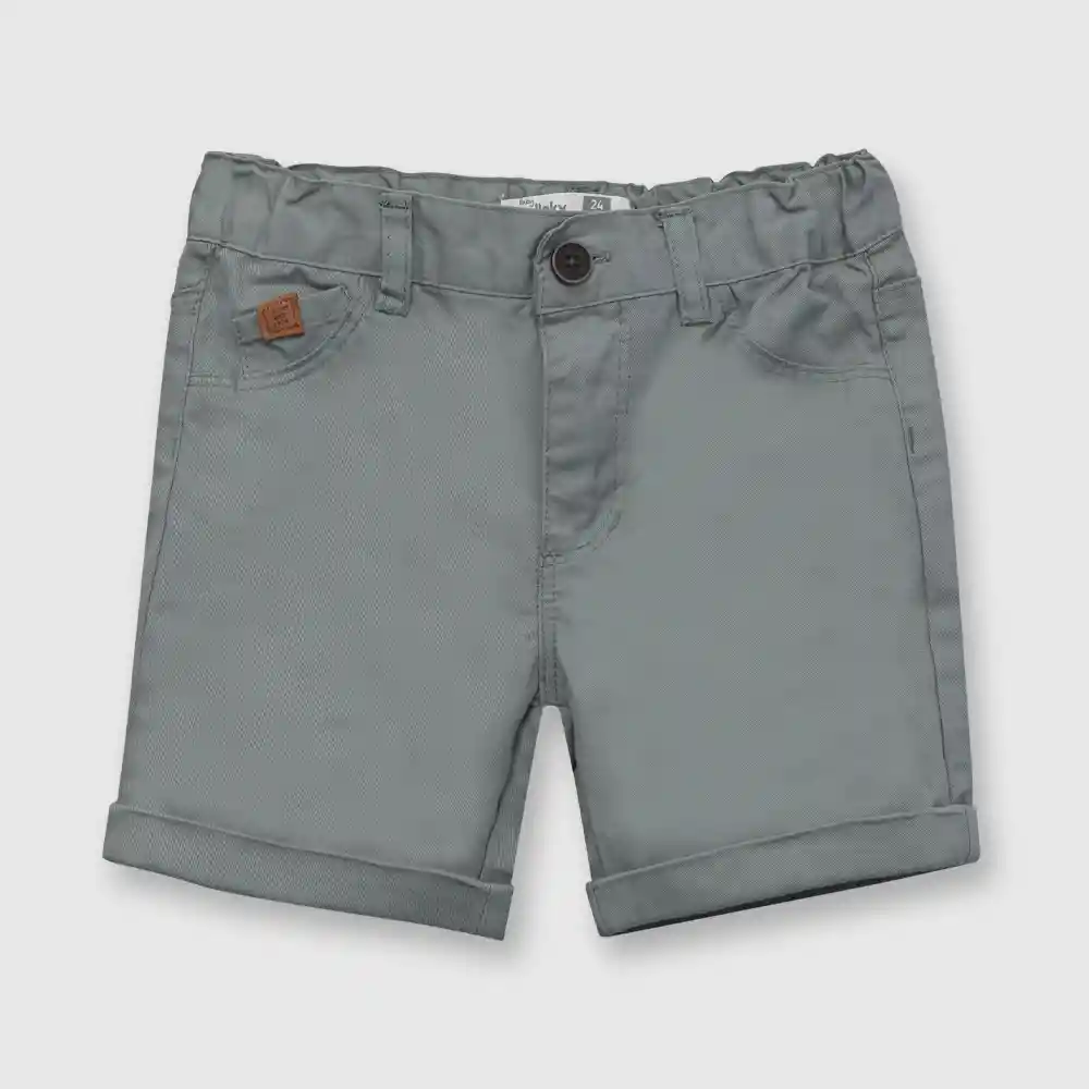 Bermuda Clásico De Bebé Niño Oliva Talla 3/6m