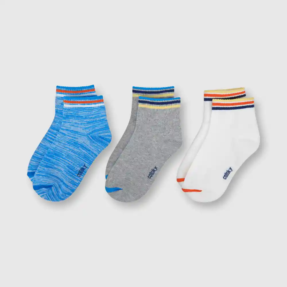 Calcetín Franjas De Niño Gris