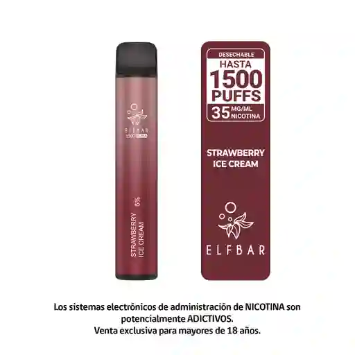 Vap Elfbar 1500 Strawberry Ice Cream