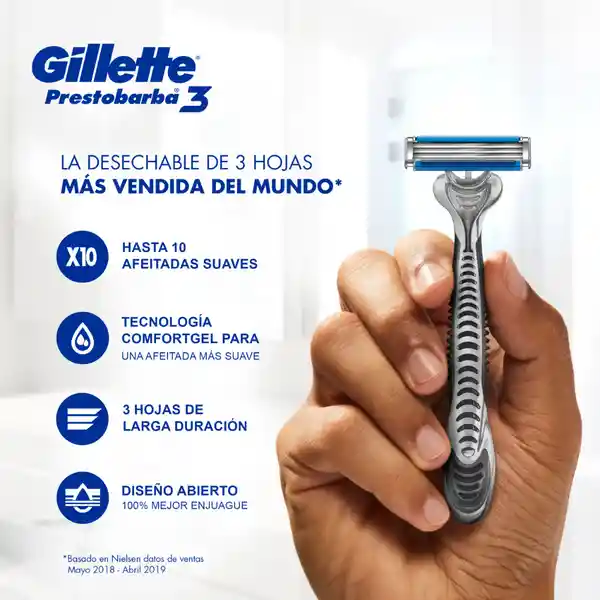 Gillette Máquina Para Afeitar Desechable Prestobarba3