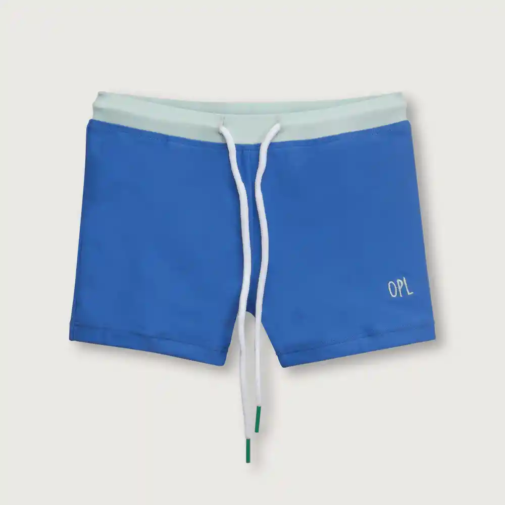 Traje Baño Protección Uv Tipo Bóxer Niño Azul Talla 6 M