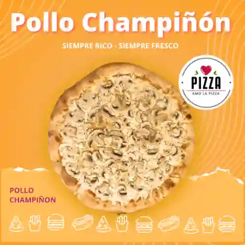 Pizza de Pollo y Champiñon Familiar
