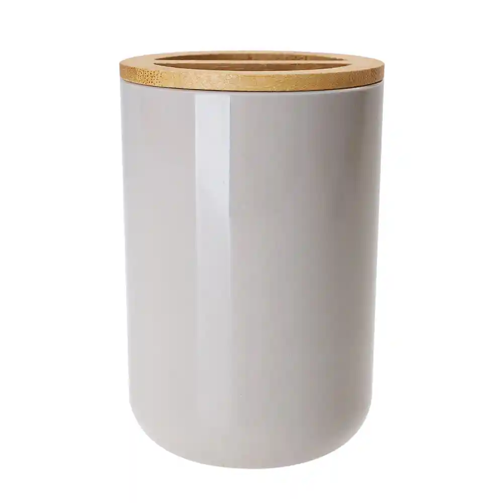 Portacepillos Krea Plástico Bamboo Topo