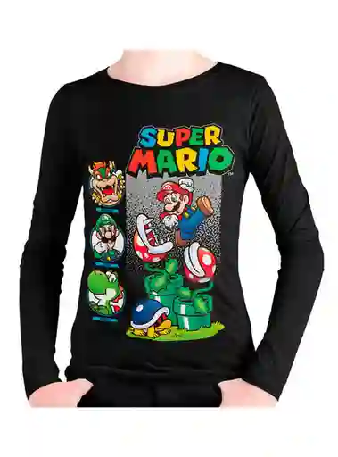 Polera Manga Larga Black Mario V25 8