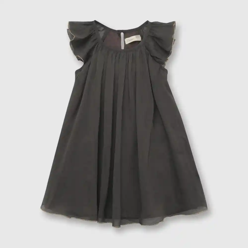 Vestido Ceremonia Plisado Gris Oscuro T. 6/9m