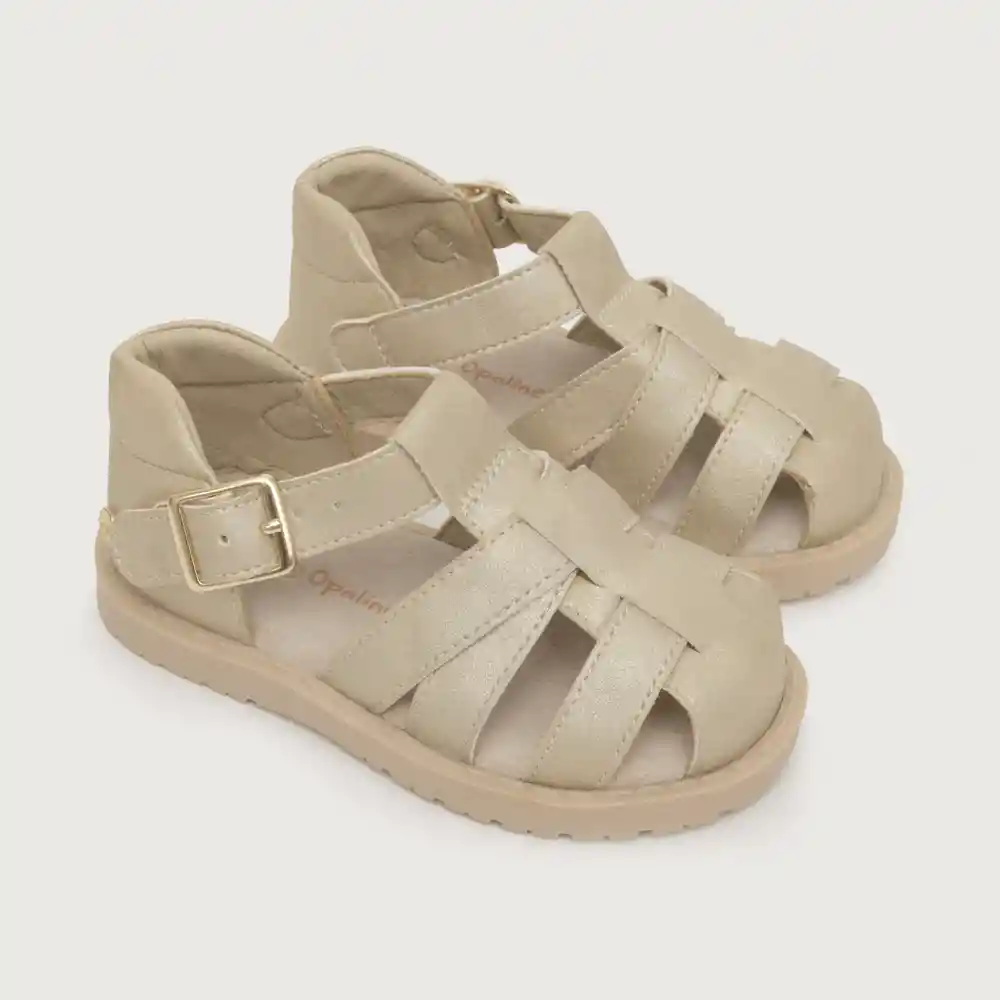 Sandalias Hebilla de Niña Dorada Talla 28 Opaline