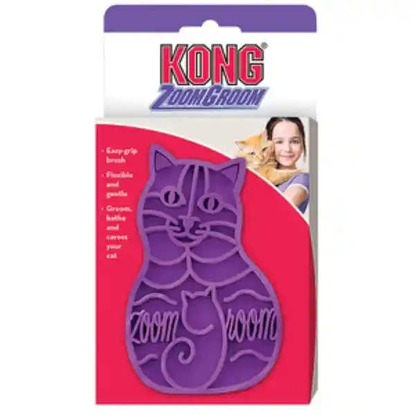 Kong Cepillo de Goma Morado  Gato