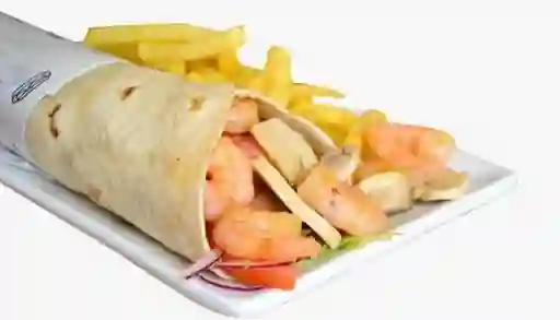Shawerma Camarón con Papa Frita ,Bebida