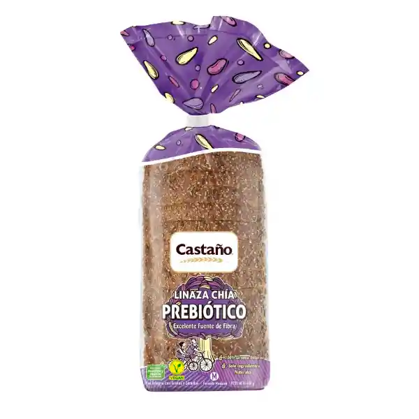 Castaño Pan Molde Linaza Chia Prebiótico