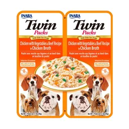 Churu Twin Pack Pollo Con Vegetales y Carne Para Perros