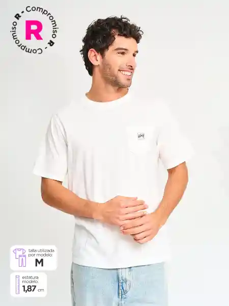 Half Polera Manga Corta Emod Blanco L SS25