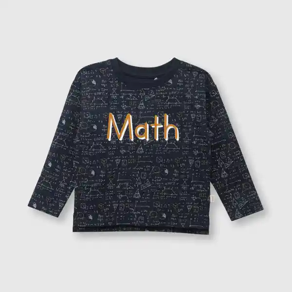 Polera de Bebé Niño Math Gray Denim Talla 6/9M Colloky