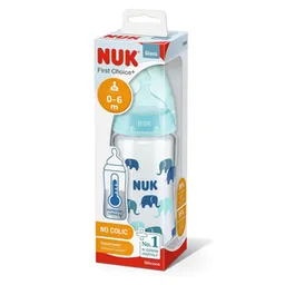 Nuk Mamadera de Vidrio First Choice Azul