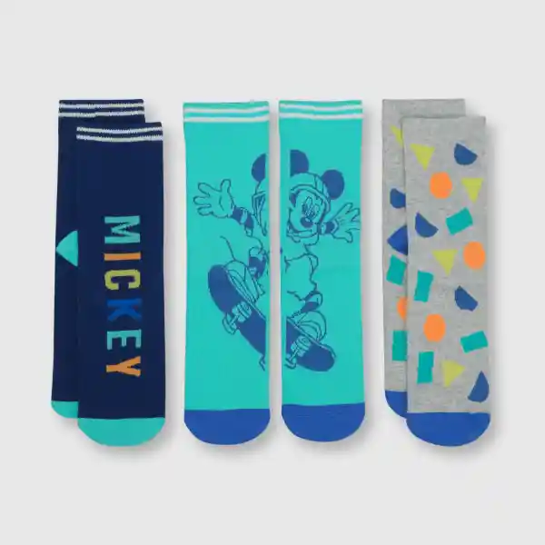 Calcetines Mickey de Niño Gris Melange Talla 34/37 Colloky
