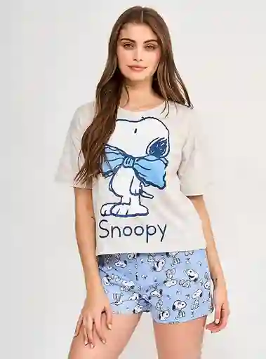 Snoopy Pijama Navi Bow Grmel L V25