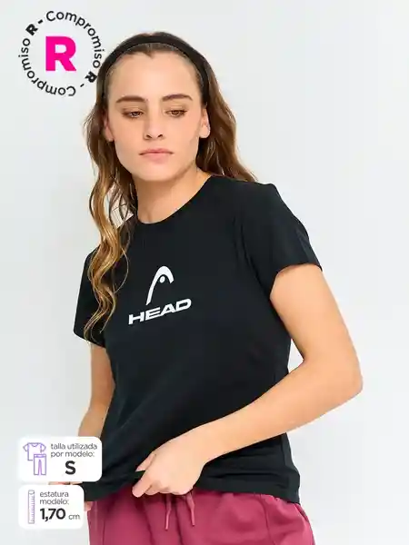 Head Polera Logo Q4 Mujer Negro XL SS25
