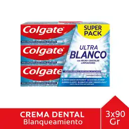 Pasta Dental Colgate Ultra Blanco 90 g x 3 Und