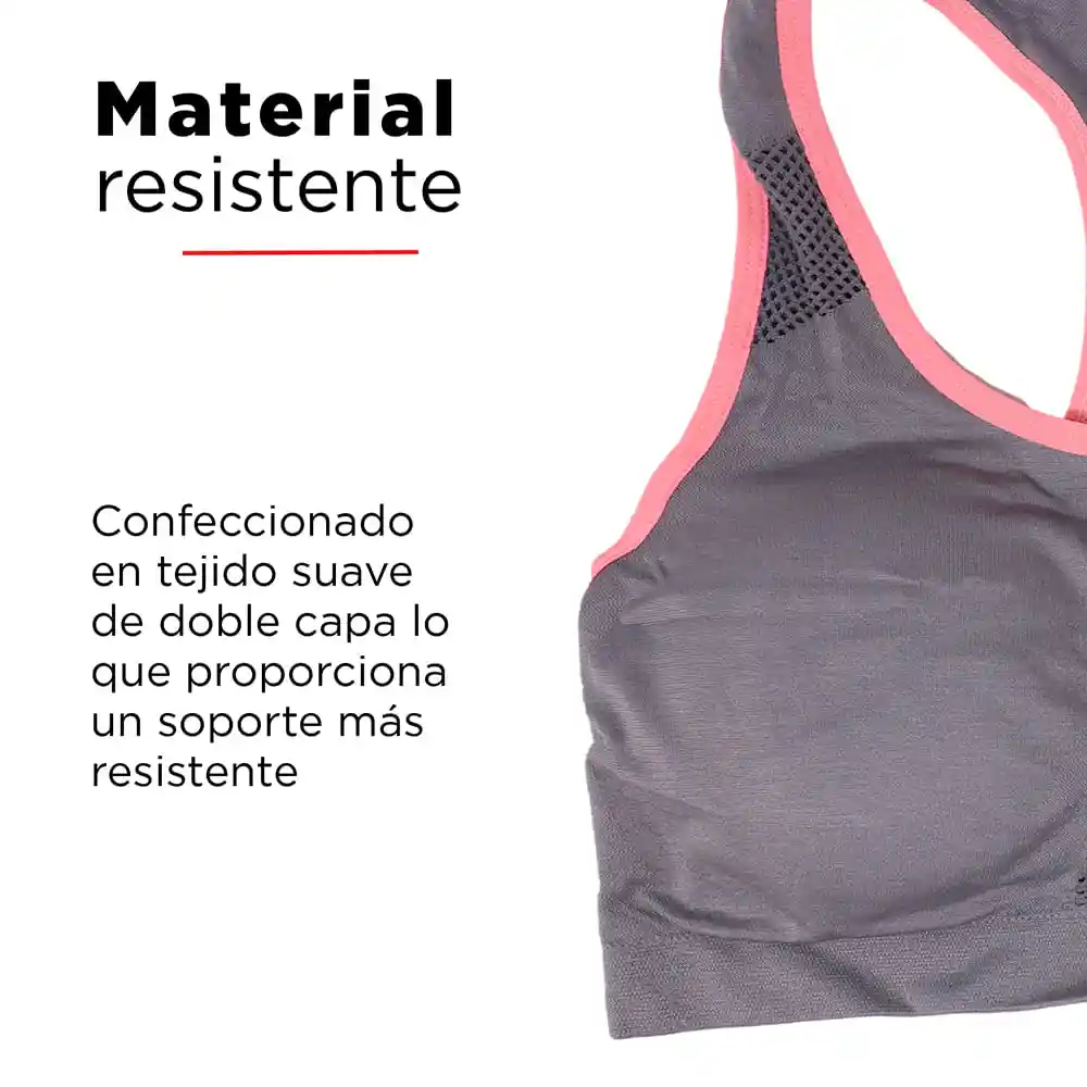 Brasier Deportivo Acolchonado Para Mujer Gris S/M Miniso