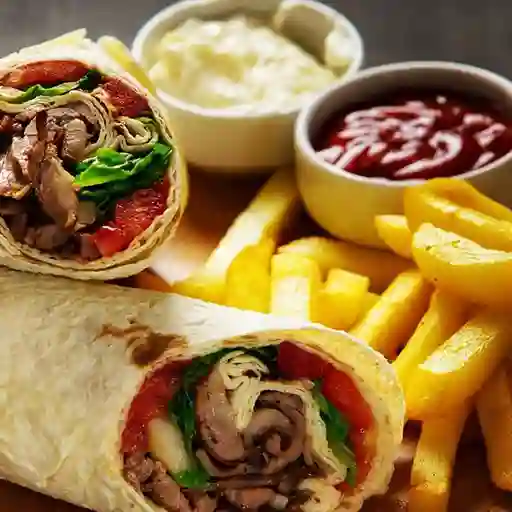Shawarma Tradicional y 2 Salsas