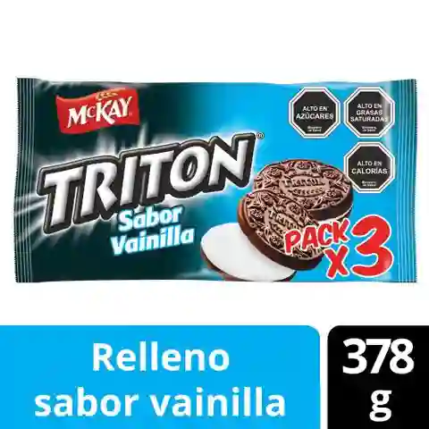 Triton Galletas de Chocolate con Relleno Sabor a Vainilla