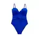 Trikini Con Doble Nudo Color Azul Talla L Samia