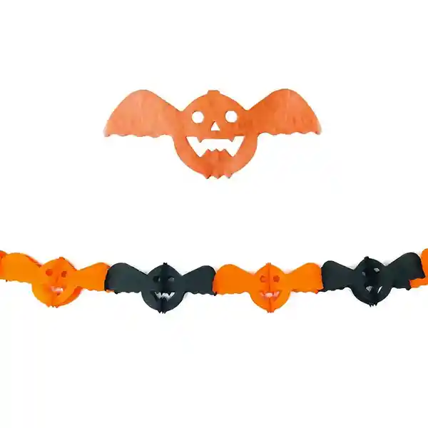 Guirnalda Papel Calabaza Murcielago
