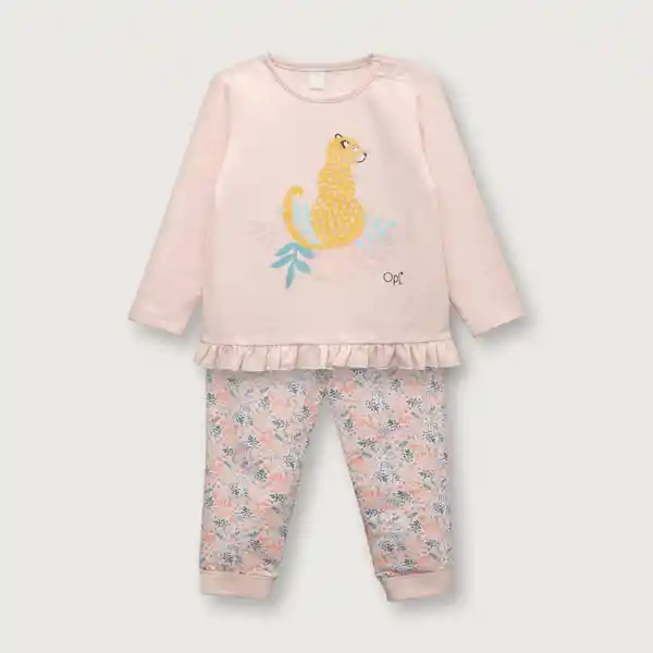 Set Pijama de Niña Rosado Talla 2A Opaline