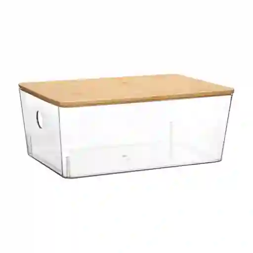 Caja Transparente Con Tapa Bambú 3