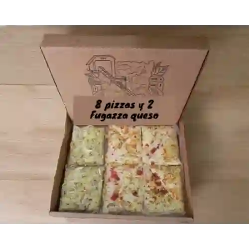 8 Pizzas Tradicional y 2 Fugazzas Queso