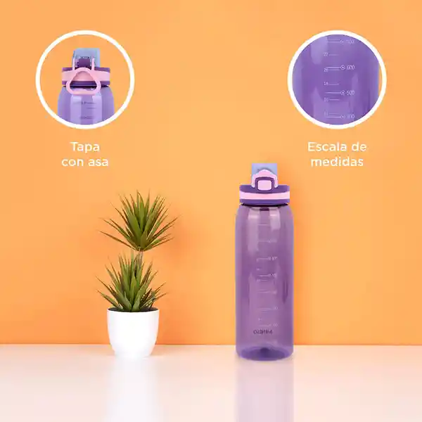 Botella de Plástico Para Deportes Con Asa Miniso