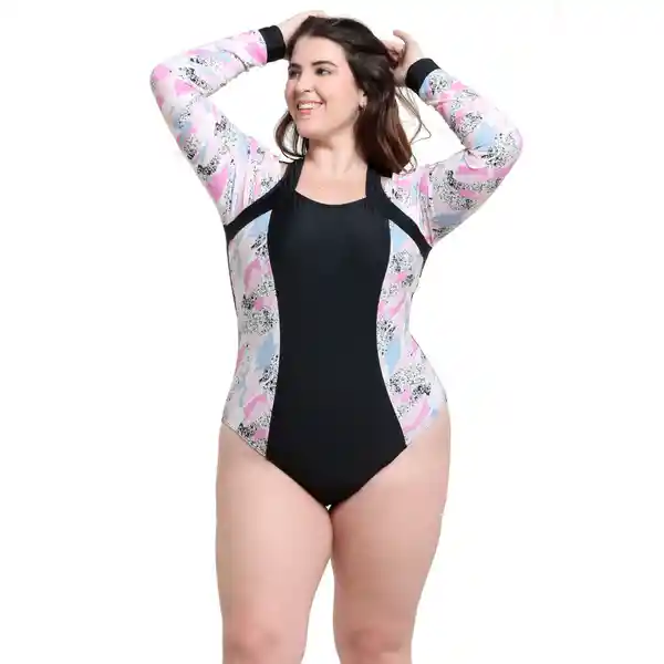 Traje de Baño Deportivo Manga Larga Lila Talla L Samia