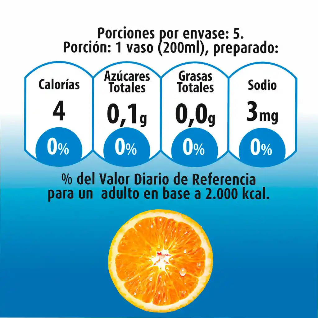 Livean Polvo para Preparar Bebida Sabor a Naranja sin Azúcar