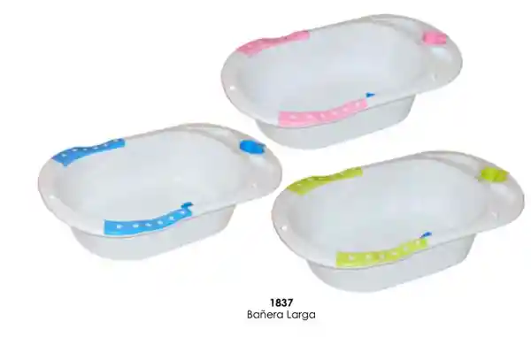 Best House Bañera Larga Rosado Celeste Verde 1837