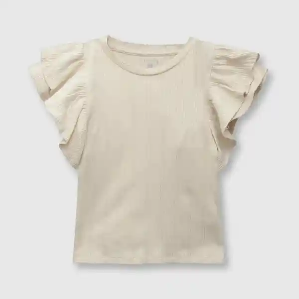 Polera Vuelos de Niña Arena Talla 6A Colloky