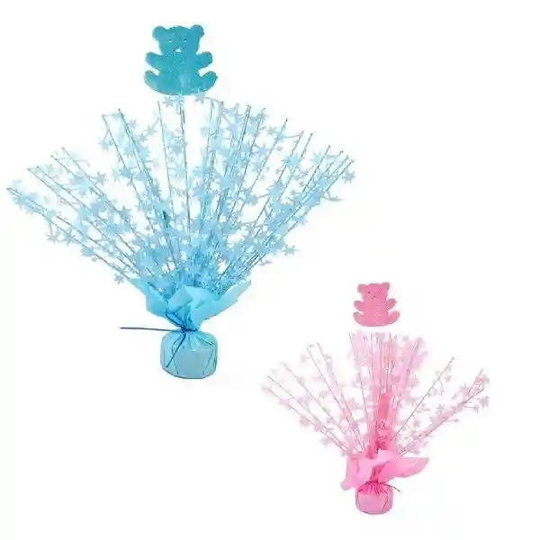 Centro de Mesa Baby Shower Osito Niño y Niña