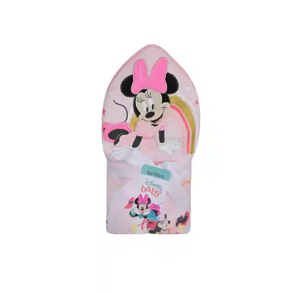 Minnie Toalla Capucha Lazo Rosa Bambino